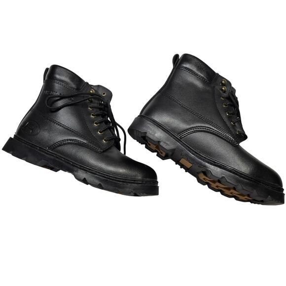 Himalayans Black Leather Boots Insulated Winter Combat Lace Rugged Mens Size 7.5